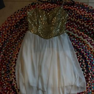 Gold and White fancy high low dress